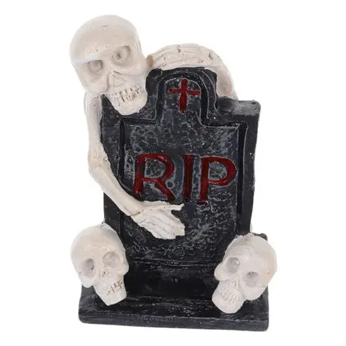 Produktbild: STOBOK Harz Halloween Grabstein Dekorationen Miniatur Grabstein Ornament Skelett Grabstein für Halloween Decor Requisiten