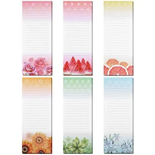 Produktbild: STOBOK Magnetische Notizblöcke Selbstklebender Notizblock Memo Pads Notizbücher mit 6 Verschiedenen Designs für Kühlschrank Einkaufsnachrichten Erinnerungen Message Labels Kalender Notizblock 6 stück