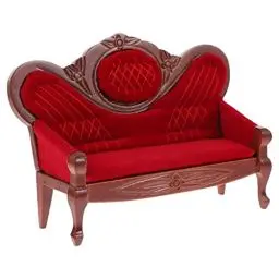 Produktbild: STOBOK Mini Puppenhaus Sofa Puppenhaus Möbel Sofa Vintage Braune Sofastuhl für DIY Puppenhausdekoration