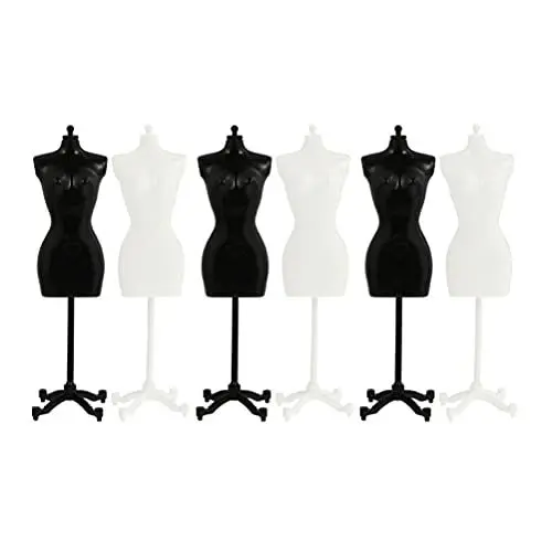 Produktbild: STOBOK Möbel Torso Schaufensterpuppe 6 Stücke Form K?rper mit Basis St?nder Schaufensterpuppe Torso Display Halter für Kinder Schmuck Display Puppenständer Kinder Puppenkleiderständer