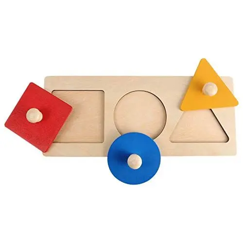 Produktbild: STOBOK Montessori-Puzzle mit Mehreren Formen Holzpuzzle Spielzeug Baby Kleinkind Erster Jumbo-Holzpflock Pädagogische Grundgeometrie Puzzlebrett Spielzeug