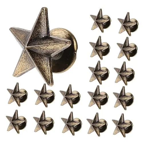 Produktbild: STOBOK Punkniete 50 Stück Diy Fünfzackige Sternnieten Nagelkopfspitze Spikes Zurückschrauben Punk-kleidung Kleidungsspikes Sternnietenschraube Punk-spike-handwerk Gürtel Zubehör