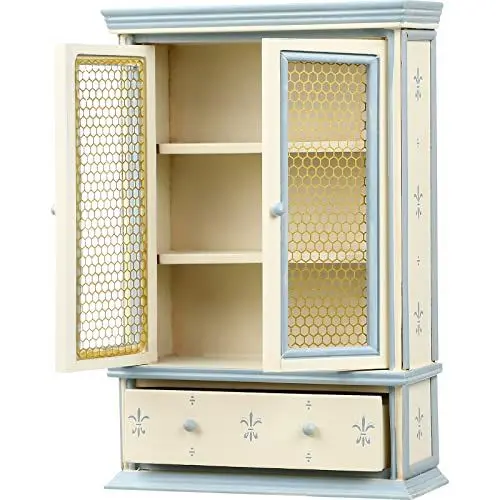Produktbild: Puppenhaus Möbel 1:12, Bücherregal mit 3 Schubladen, Miniatur Schrank aus Holz, 3-stöckiges Puppenhaus Zubehör für Schlafzimmer & Wohnzimmer, Dekoration für Puppenhaus, Modell Spielzeug