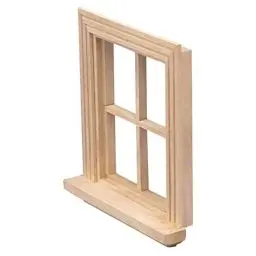 Produktbild: STOBOK Puppenhaus Fenster Holz DIY Basteln: Puppenhaus Holzfenster Miniatur Möbel Modell Spielzeug 1: 12 Puppenhaus Zubehör Mikrolandschaft Weihnachtsszene Feengarten Dekoration