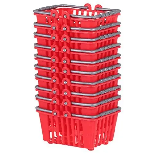 Produktbild: STOBOK STOBOK 10 Mini-Einkaufskorb -Supermarktkörbe -Einkaufskörbe Mit Griff Für Desktop-Dekoration Einkaufskorb Klein Einkaufskorb Miniaturmodell(Rot)