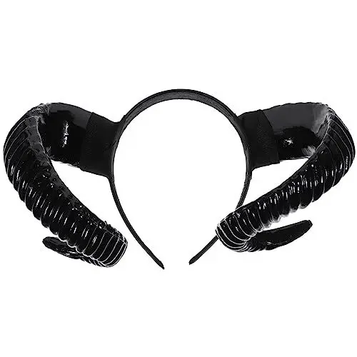 Produktbild: STOBOK Schaf Horn Stirnband Teufel Dämon Hörner Stirnband für Halloween Kostüm Cosplay Foto Requisiten (Schwarz)