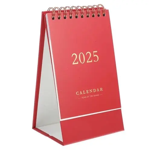 Produktbild: STOBOK Tischkalender 2025 bürodekoration jahreskalender Handlicher schreibtischkalender Mini-Monats-Tischkalender Klappkalender 20 Bürobedarf Tisch-Monatskalender Papier rot