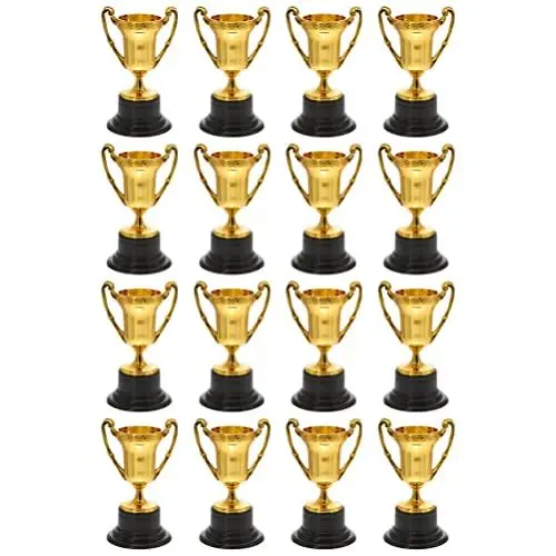Produktbild: STOBOK 16 Stücke Mini Trophäe Spielzeug Jungen Und Decor Set Trophäe Tasse Für Schule Party Kunststoff Basis