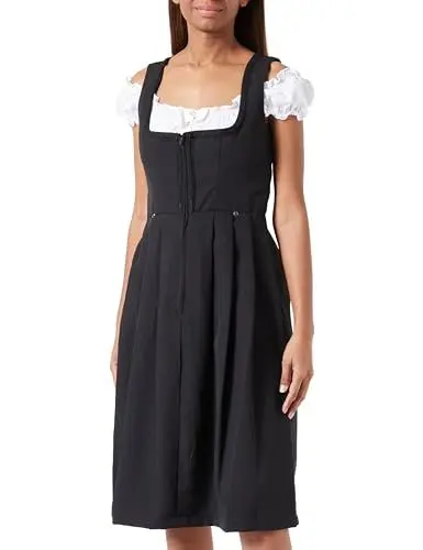 Produktbild: Stockerpoint Damen Zita Midi Midi Dirndl ohne Schürze, schwarz, 52
