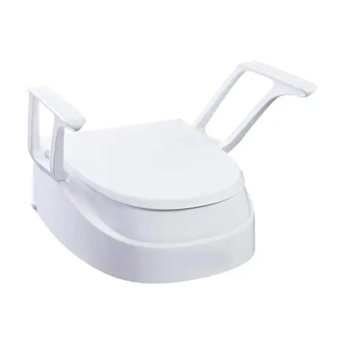 Produktbild: Stock-Fachmann® Toilettensitzerhöhung Mit Armlehnen 3-fach Höhenverstellbar 8, 12 oder 15 cm Belastbar bis 120kg Toilettenhilfen WC Sitzerhöhung Senioren Toilettenaufsatz WC Sitzerhöhung für Senioren