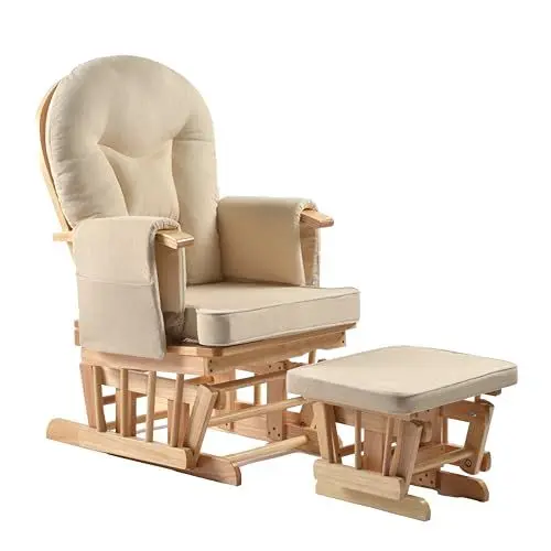 Produktbild: STODOMED Glider Stillstuhl & Hocker Entspannungsstuhl Schaukelsessel Natur/Creme * NEU