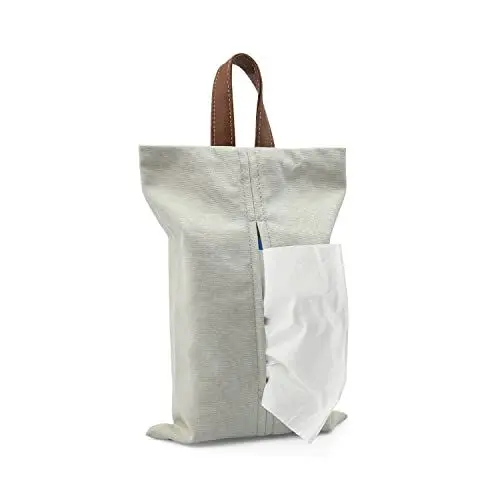 Produktbild: Stofftaschen Tissue-Box, HASLED Taschentücher Box Hängende, Kosmetiktücher und RollenPapier Aufbewahrungsbox, Taschentuchbox für Küche, Schlafzimmer, Toilette, Auto