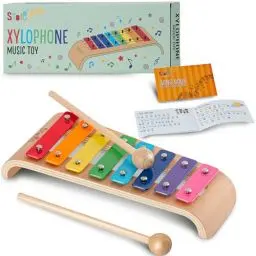 Produktbild: Stoie's 8 Fliesen Regenbogenfarben C-Key Xylofon Klavier Keyboard Spielzeug für Kinder Kleinkinder mit Schlägeln und Notenblatt