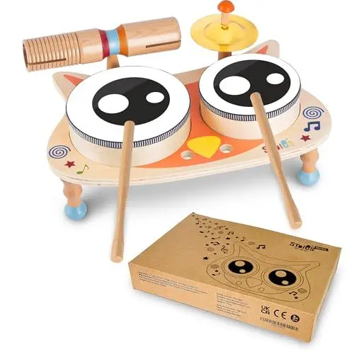 Produktbild: Stoie's Baby Schlagzeug für Kinder ab 1-6 Jahre - Montessori Musikinstrumente mit Trommel - Kinderschlagzeug