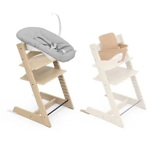 Produktbild: Stokke Tripp Trapp Stuhl (Oak Natural) mit Newborn Set und Baby Set (Natural) - Sicher, verstellbar, ergonomisches Design