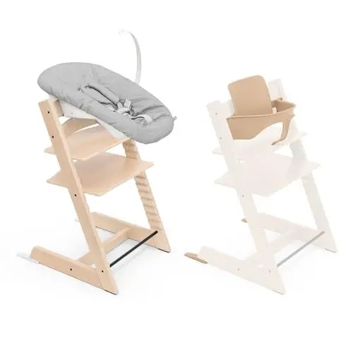 Produktbild: Stokke Tripp Trapp Hochstuhl, Natural (inklusive Stuhl & Baby Set2) mit Newborn Set - Sicheres, verstellbares, ergonomisches Design