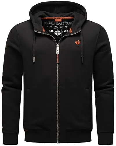 Produktbild: STONE HARBOUR Herren Sweatjacke Kapuzenjacke Hoodie mit Reißverschluss B722 (B722 - Schwarz - Größe XL - Gr. XL)