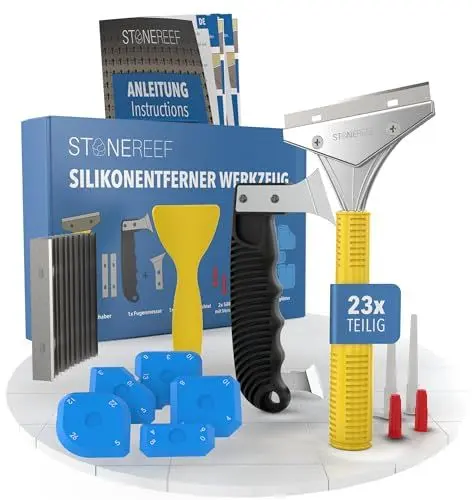 Produktbild: Silikonentferner Set Werkzeug zum silikonentfernen - Inkl. Fugenmesser, Fugenhai, Fugenkratzer - Silikonentferner Silikonfugenentferner