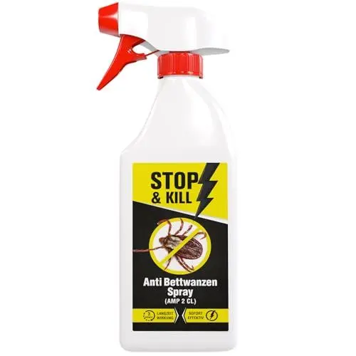 Produktbild: STOP & KILL Anti Bettwanzen Spray 500ml | Mittel gegen Bettwanzen | für Matratzen, Betten und Polstermöbel mit Langzeitwirkung | Bettwanzen-Falle Alternative | Geruchslos & Auf Wasserbasis