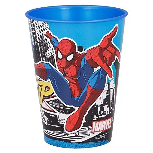 Produktbild: STOR 260 ml Plastikbecher für Kinder mit Marvel Spiderman-Grafiken, BPA-frei, wiederverwendbar und waschbar, nicht mikrowellengeeignet