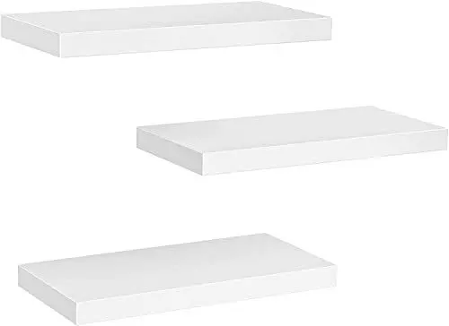 Produktbild: STOREMIC Wandregal, Regale Weiß Wand 40cm, 3er-Set Schweberegal Weiss, Moderne dekorative Regalbrettmit sauber Verarbeitet für Schlafzimmer, Küche, Büro, Wohnzimmer usw