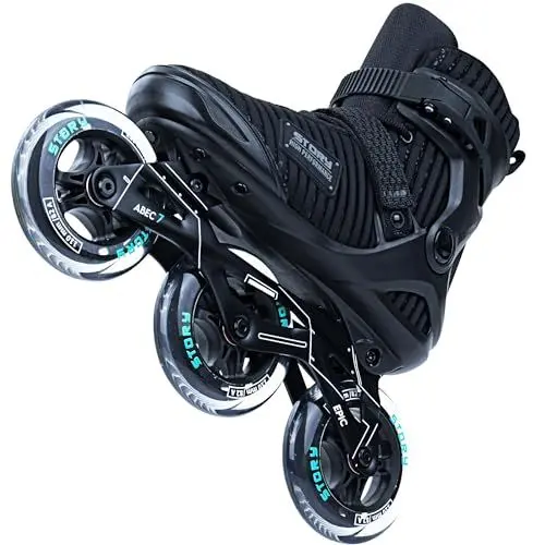 Produktbild: Story Epic Inline-Rollschuhe, blau, Anfänger- und Fortgeschrittenenniveau, Aluminiumrahmen, halbweicher Stiefel, Innenfutter aus Textil und Schaumstoff (41)