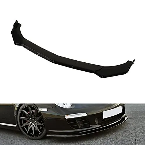 Produktbild: Stoßfängerlippe vorne, 5Pcs 110 bis 140mm einstellbar Universal stilvolle Auto Spoiler, Anti Kollision Frontstoßstange Spoiler Body Kit, Auto Mods Exterieur, Modifikation Teile (Glänzend schwarz)