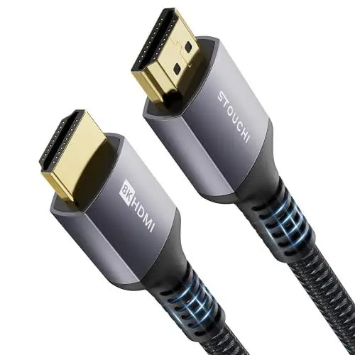 Produktbild: Stouchi 2,5m HDMI Kabel 8K,Ultra HD 48 Gbit/s Hochgeschwindigkeit 8K60hz 4K120hz 144Hz 165 Hz RTX 3080 DSC eARC Dynamisches HDR10 4:4:4 HDCP 2.2 & 2.3 Dolby,HDMI 2.1 Kompatibel mit TV/PS5/Xbox-Serie