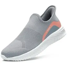 Produktbild: STQ Slip on Damen Sneaker Leichte Turnschuhe Sportschuhe Fitnessstudio Bequem Damen Summerschuhe Hellgrau 39 EU