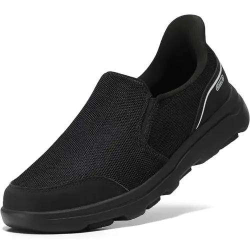 Produktbild: STQ Sneaker Herren Turnschuhe Slip on Orthopädische Schuhe Leicht Freizeitschuhe Schwarz 42 EU / 9 US
