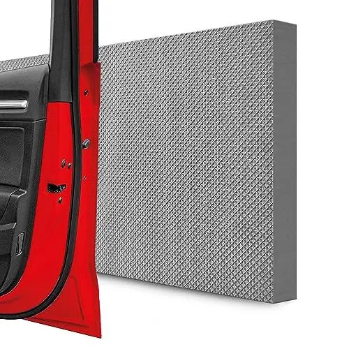 Produktbild: STRACKS® 4X Garagen Wandschutz je 40 x 20 x 2cm Extra Dicker Türschutz – Für Ihr Auto und die Garagenwand – Selbstklebender Türkantenschutz – 4er Set Karomuster, grau
