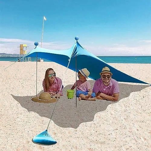 Produktbild: Strandmuschel, Strandzelt, Unterstand, UV-Schutz, Schatten, Zelt für Strand, Schutz, Outdoor, Wandern, Angeln, Picknick, 2 x 2,1 m