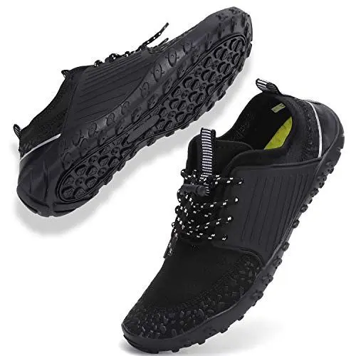 Produktbild: Strandschuhe Damen Herren Wasserschuhe Badeschuhe Unisex Atmungsaktiv Leicht Barfußschuhe rutschfeste für Schwimmen Tauchen (V010 schwarz, 43EU)