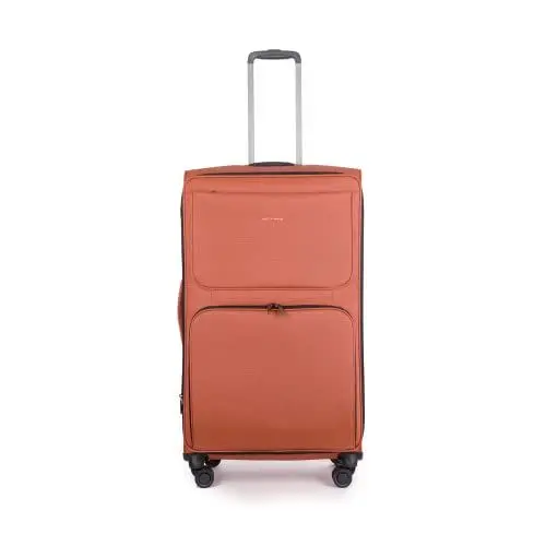Produktbild: Stratic Bendigo Light + Koffer Weichschale Reisekoffer Trolley Rollkoffer groß, TSA Kofferschloss, 4 Rollen, Erweiterbar, Größe L, Rosso Clay