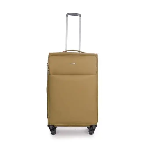 Produktbild: Stratic Light + Koffer Weichschale Reisekoffer Trolley Rollkoffer groß, TSA Kofferschloss, 4 Rollen, Erweiterbar, Größe L, Khaki