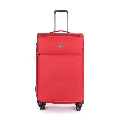 Produktbild: Stratic Light + Koffer Weichschale Reisekoffer Trolley Rollkoffer groß, TSA Kofferschloss, 4 Rollen, Erweiterbar, Größe L, Rot