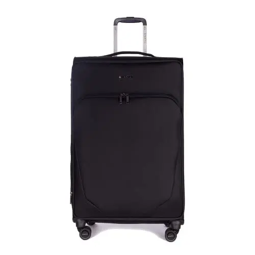 Produktbild: Stratic Mix Koffer Weichschale Reisekoffer Trolley Rollkoffer groß, TSA Kofferschloss, 4 Rollen, Erweiterbar, Größe L, Schwarz