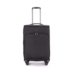 Produktbild: Stratic Mix Koffer Weichschale Reisekoffer Trolley Rollkoffer mittelgroß, TSA Kofferschloss, 4 Rollen, Erweiterbar, Größe M, Schwarz
