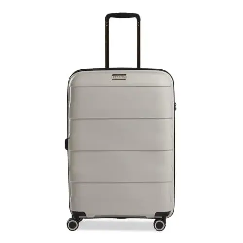 Produktbild: Stratic Straw + Hartschalen-Koffer Trolley Koffer groß Reisekoffer, nachhaltig, 4 Rollen, erweiterbar, TSA-Schloss (Größe M, beige)