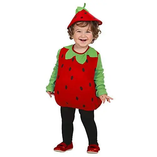 Produktbild: W WIDMANN MILANO Party Fashion - Kinderkostüm Erdbeere, Oberteil und Kopfbedeckung, Obst, Mottoparty, Karneval