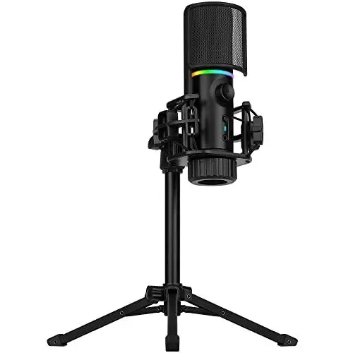 Produktbild: Streamplify MIC - Gaming Mikrofon PC RGB - Streaming Mikrofon mit Stativ und Stummschalttaste - USB-Mikrofon für Podcast - Streaming PC-Mikrofon - USB Microphone - Stand Mikrofon für PC