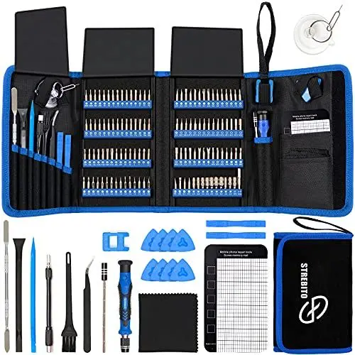 Produktbild: STREBITO Elektronik-Präzisionsschraubendreher-Sets 142-teilig mit 120 Bits Magnetisches Reparaturwerkzeug-Set für iPhone, MacBook, Computer, Laptop, PC, Tablet, PS4,Spielkonsole
