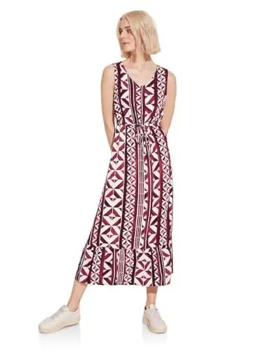 Produktbild: STREET ONE Damen A143970 Maxikleid Mit Print, Mahogany Red, 36 EU