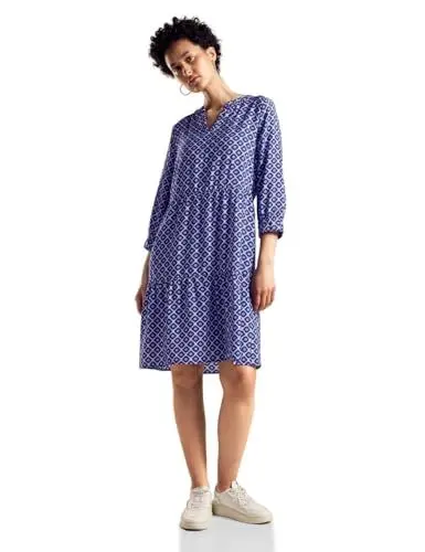 Produktbild: STREET ONE Damen A144100 Tunika Kleid Mit Print, Deep Blue, 46 EU