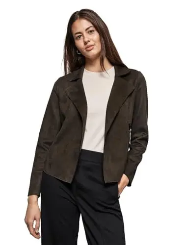 Produktbild: STREET ONE Damen A212185 Offene Velours-Jacke, deep Smoky Green, 34