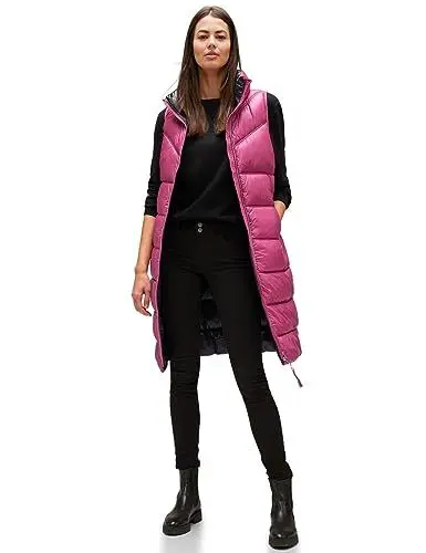 Produktbild: STREET ONE Damen A220201 Steppweste Lang, Peony red, 40