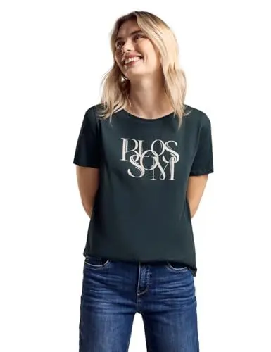 Produktbild: STREET ONE Damen A321957 T-Shirt mit Print, Hunter Green, 44