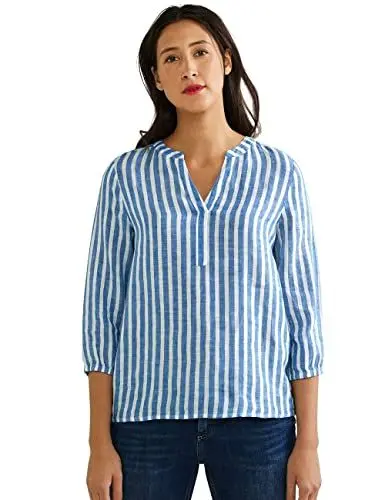 Produktbild: STREET ONE Damen A343768 Leinenbluse, Intense Splash Blue, 42 EU