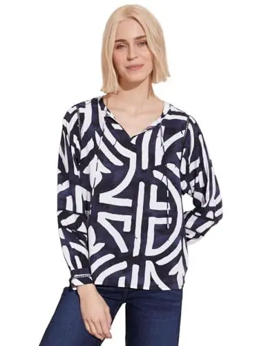 Produktbild: STREET ONE Damen A344663 Print Tunika Bluse, deep Blue, 46