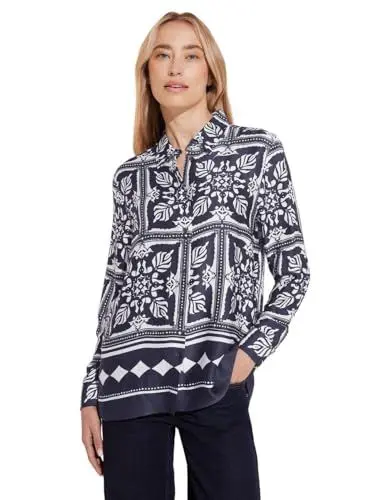 Produktbild: STREET ONE Damen A344664 Print Satin Bluse, deep Blue, 36